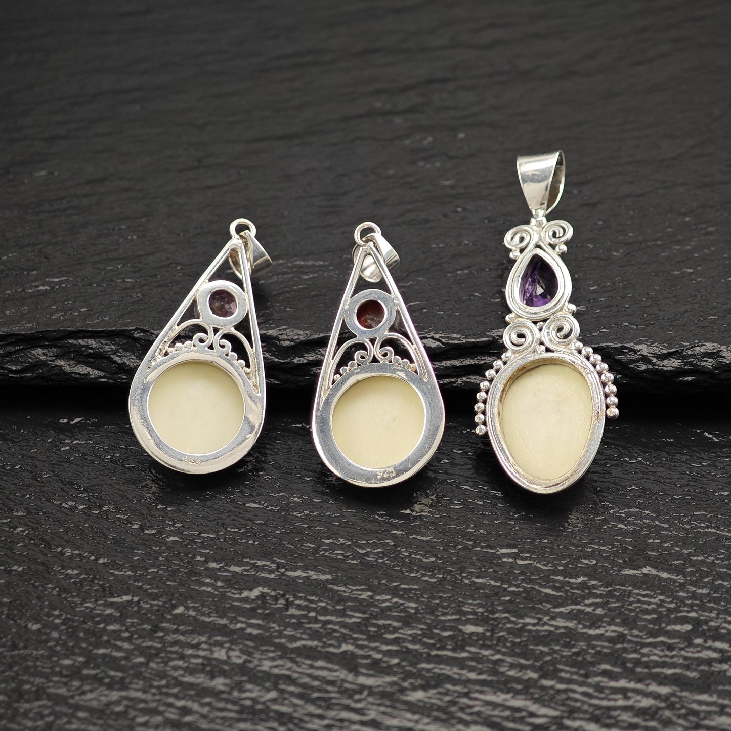 Choice of Bali Princess, Carved Face Pendant Sterling Silver