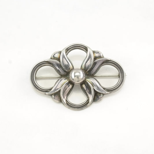 Vintage Georg Jensen Sterling Silver Brooch 305 Floral