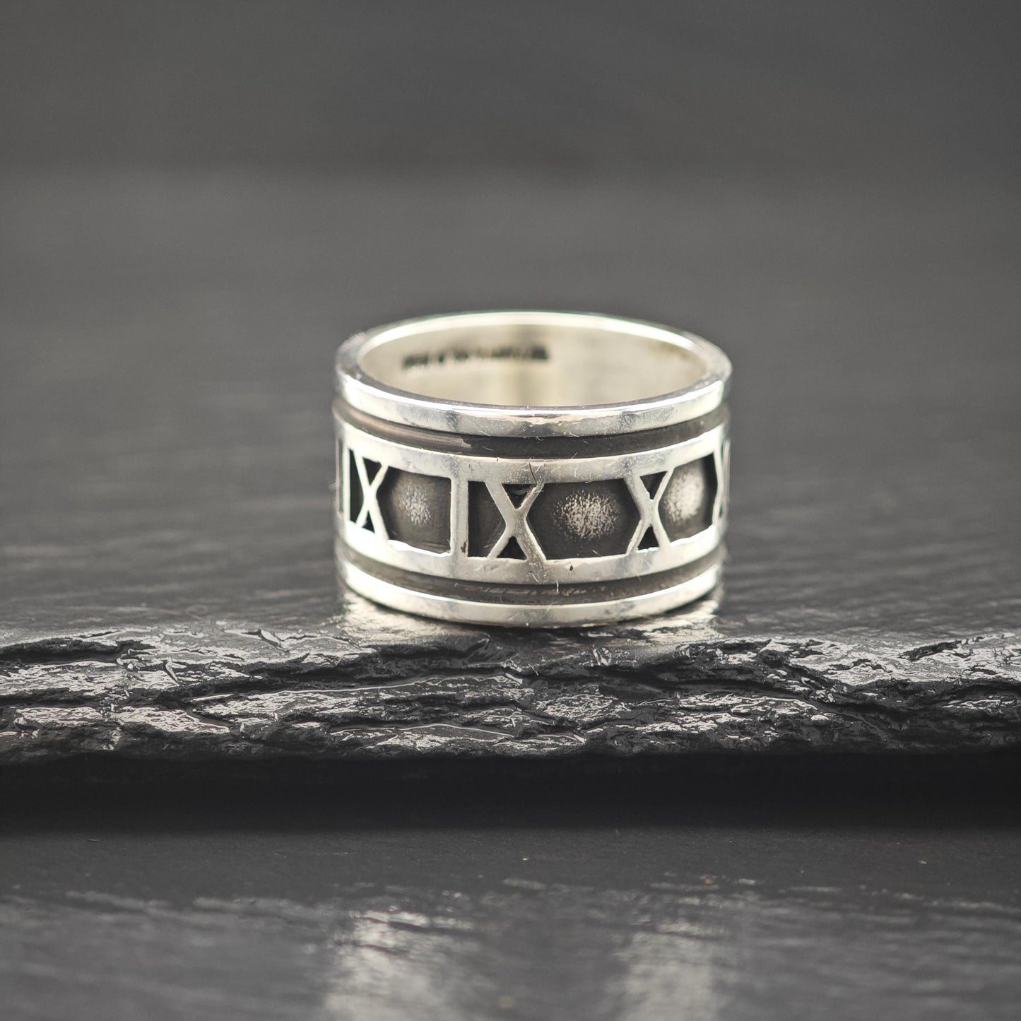 Tiffany Wide Atlas Band 1995 Sterling Silver