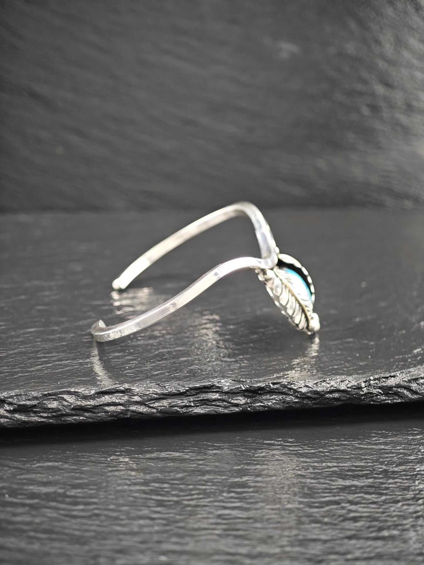 Native, Shadow Box Turquoise Cuff Bracelet Sterling Silver BR2893
