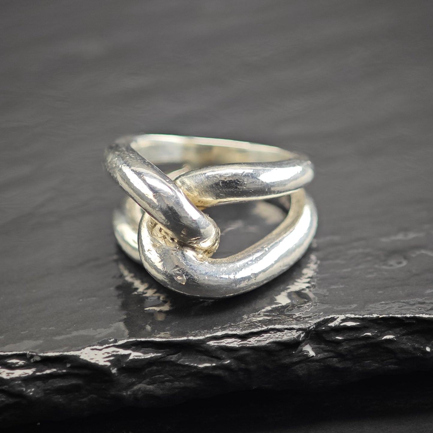 Abstract Knot Ring Sterling Foreign Silver Sz 6 1/4 R6689