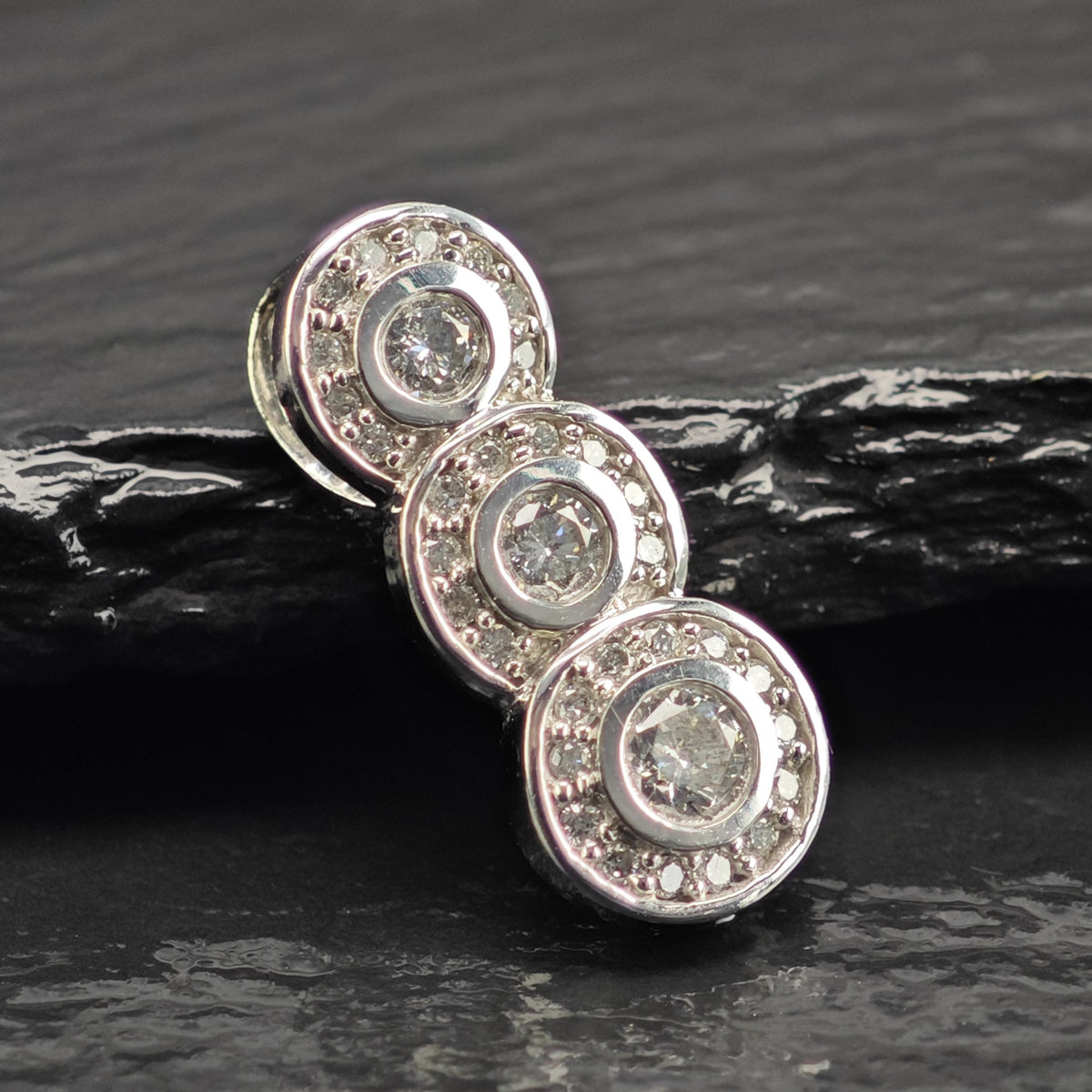 2/3 cttw Diamond Cluster, 14K White Gold Pendant P3108