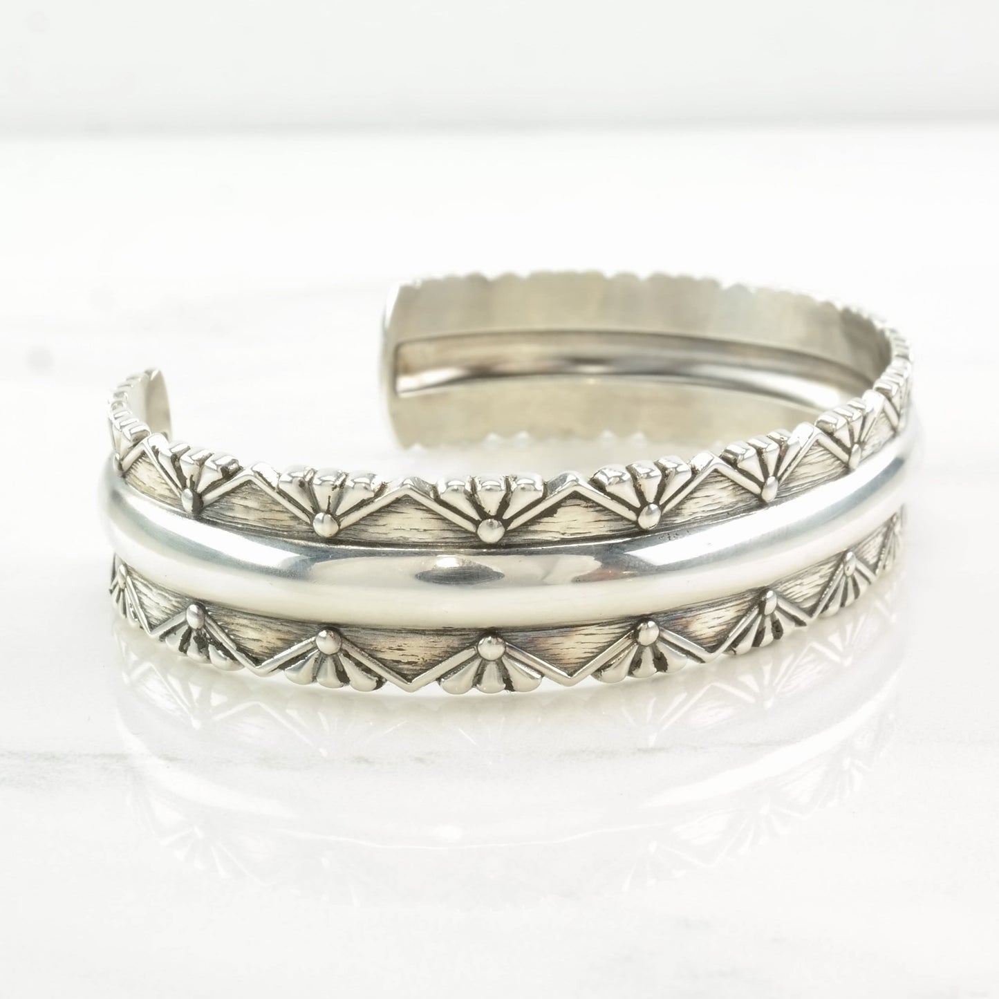 Southwest Sterling Silver Cuff Bracelet Ornate