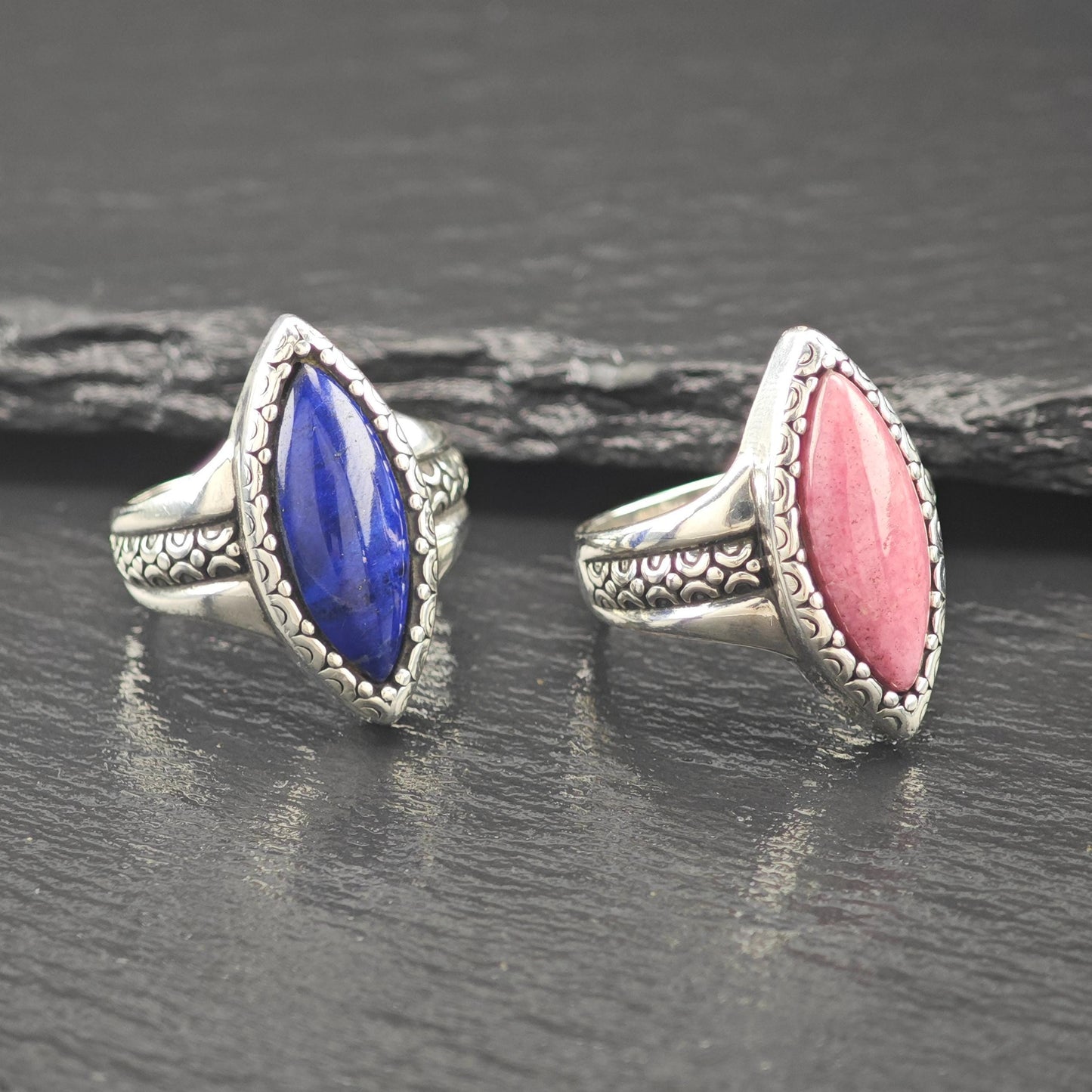 Choice of Carolyn Pollack Lapis, Rhodochrosite Rings Sterling Silver