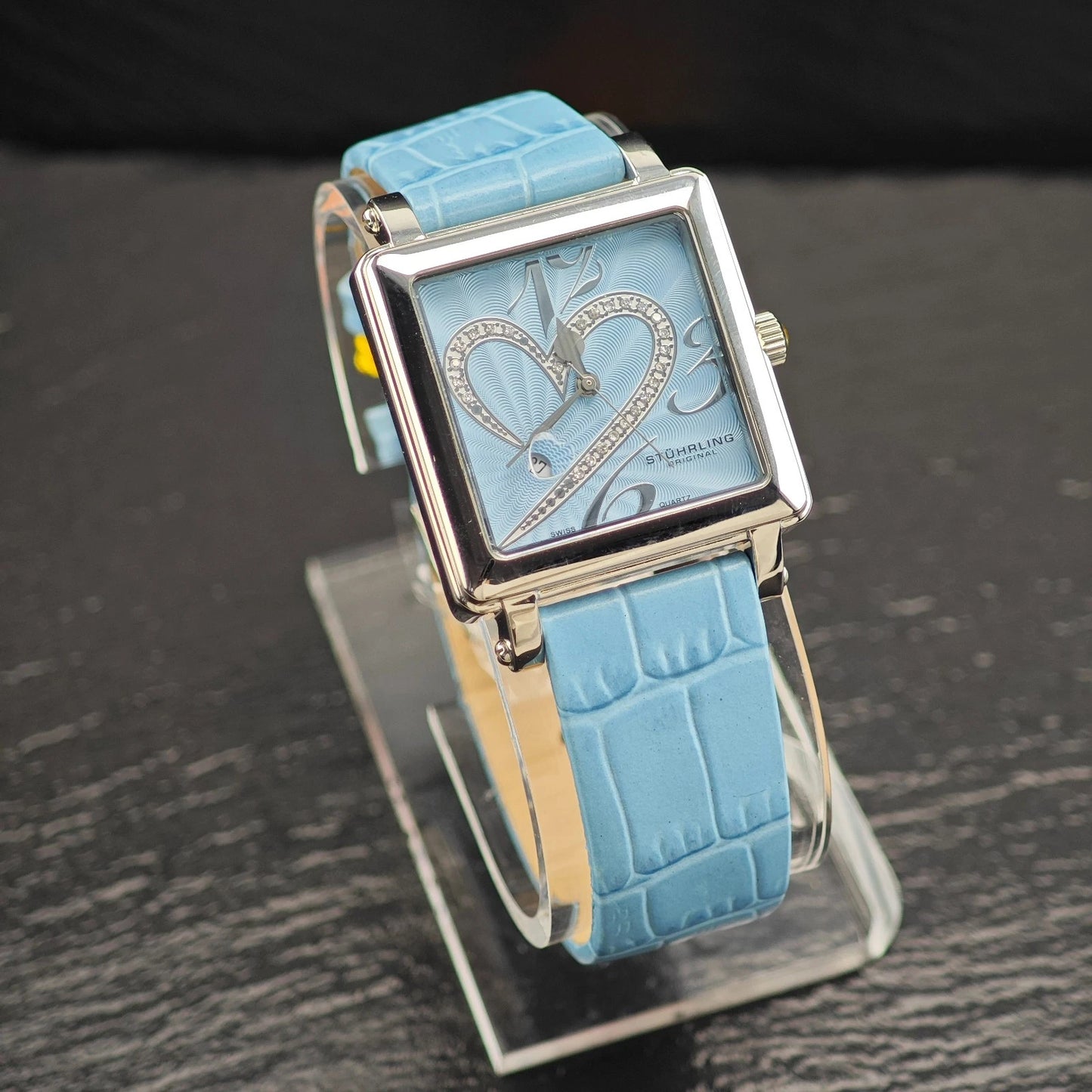 NWT Stuhrling Swiss Quartz Blue Watch Stainless Steel 5"-7" BR2944