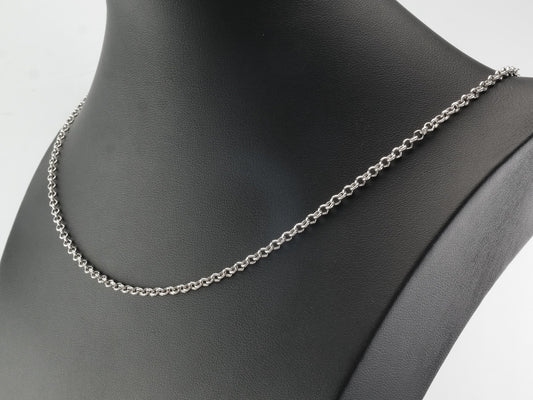 Minimalist Sterling Silver Rolo 3mm, 22" Necklace