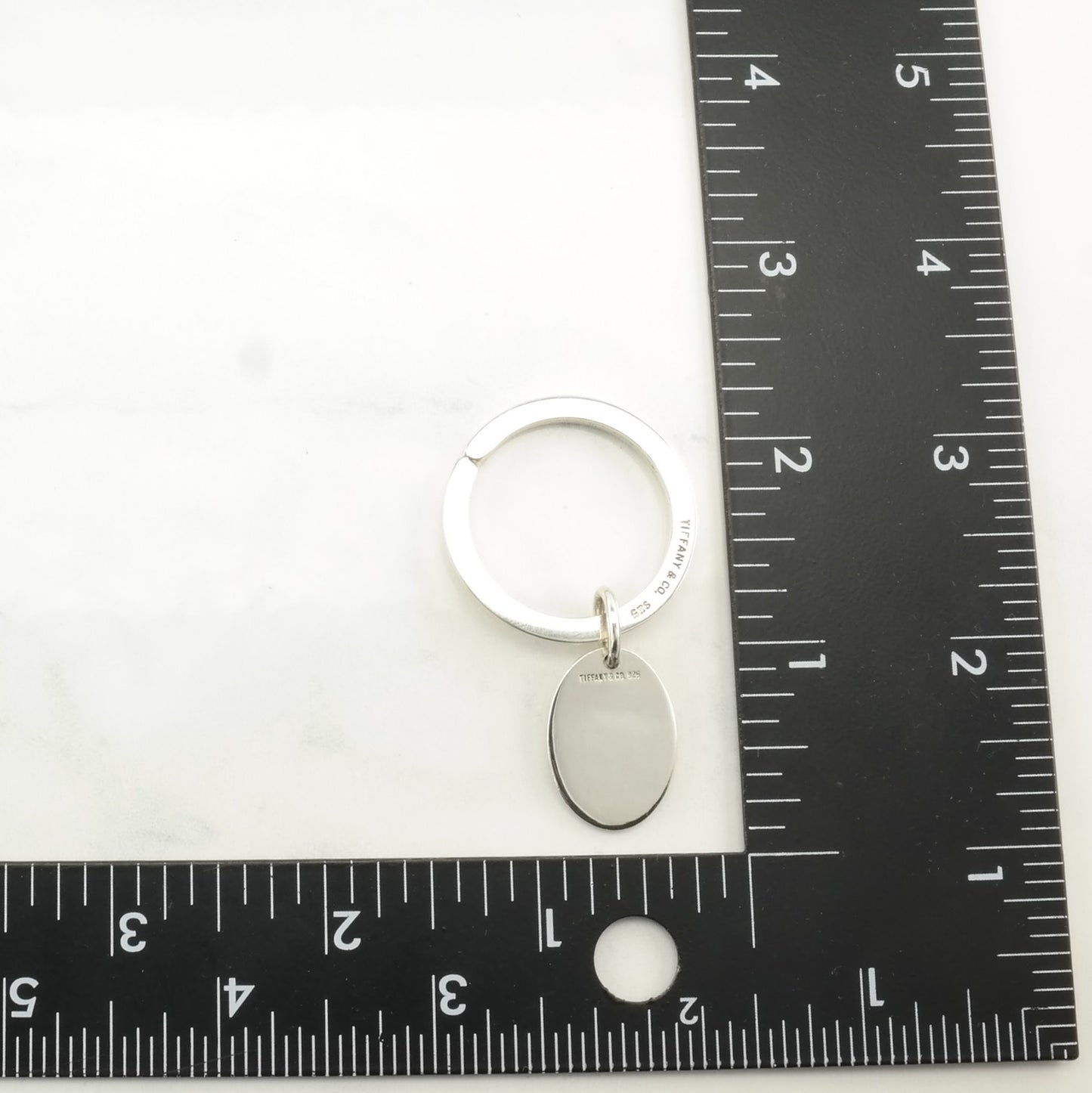 Vintage Tiffany & Co. Sterling Silver, Oval Tag Key Ring MISC0186