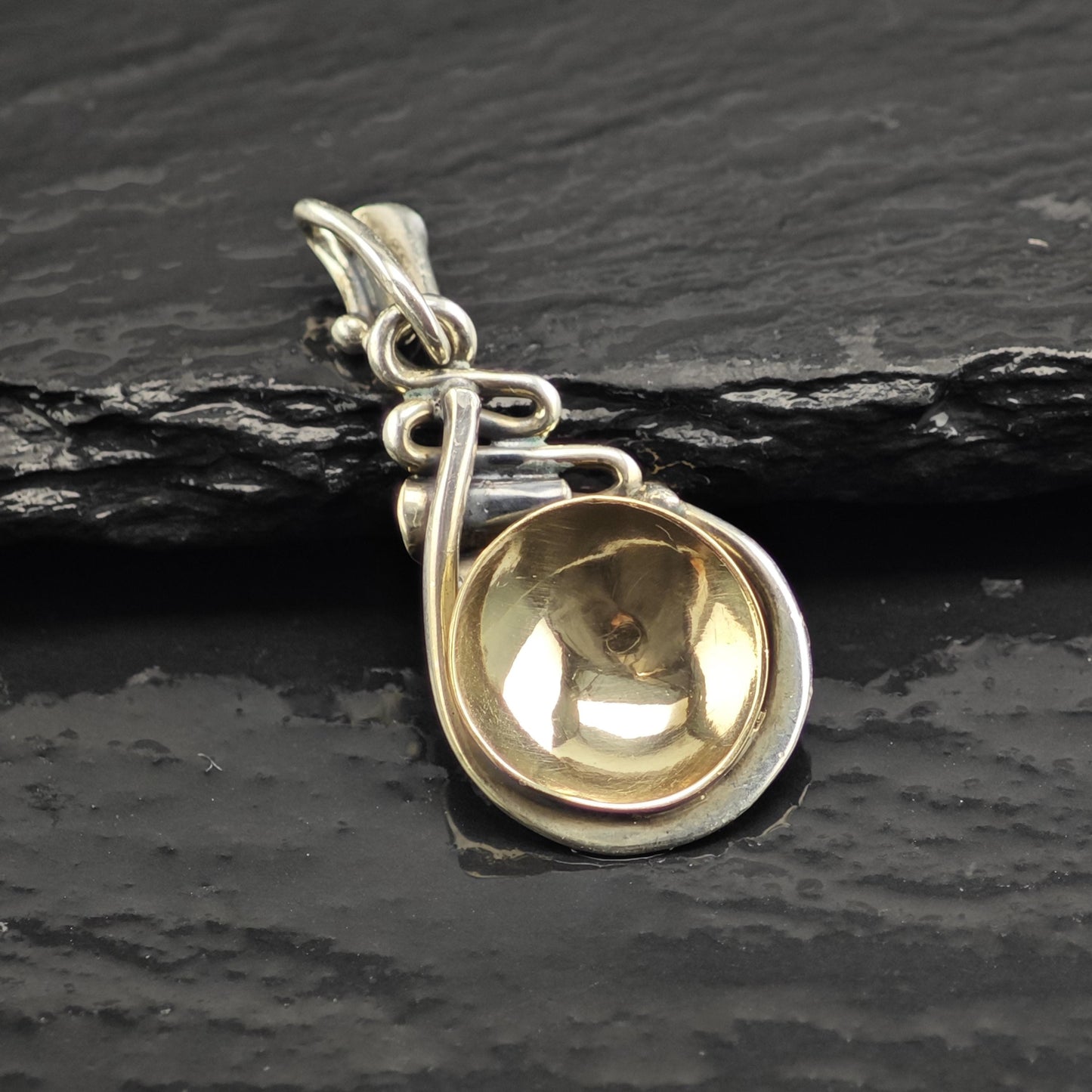 14K Gold Accent Sterling Silver Pendant P3047