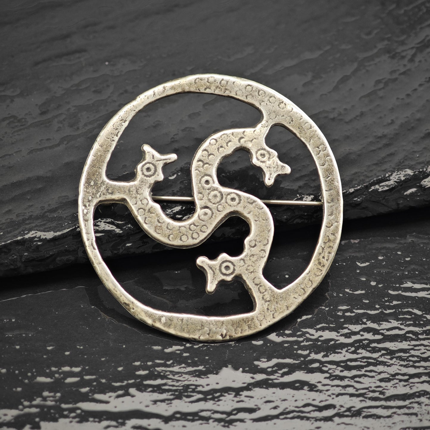 Sea Serpent Brooch Sterling Silver