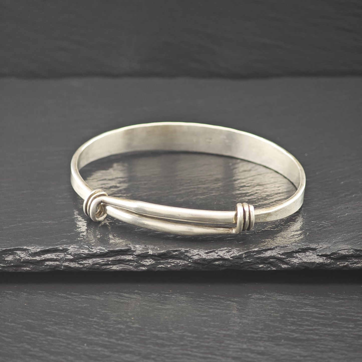 Ed Levin Modernist Bangle Bracelet Sterling Silver Adjustable