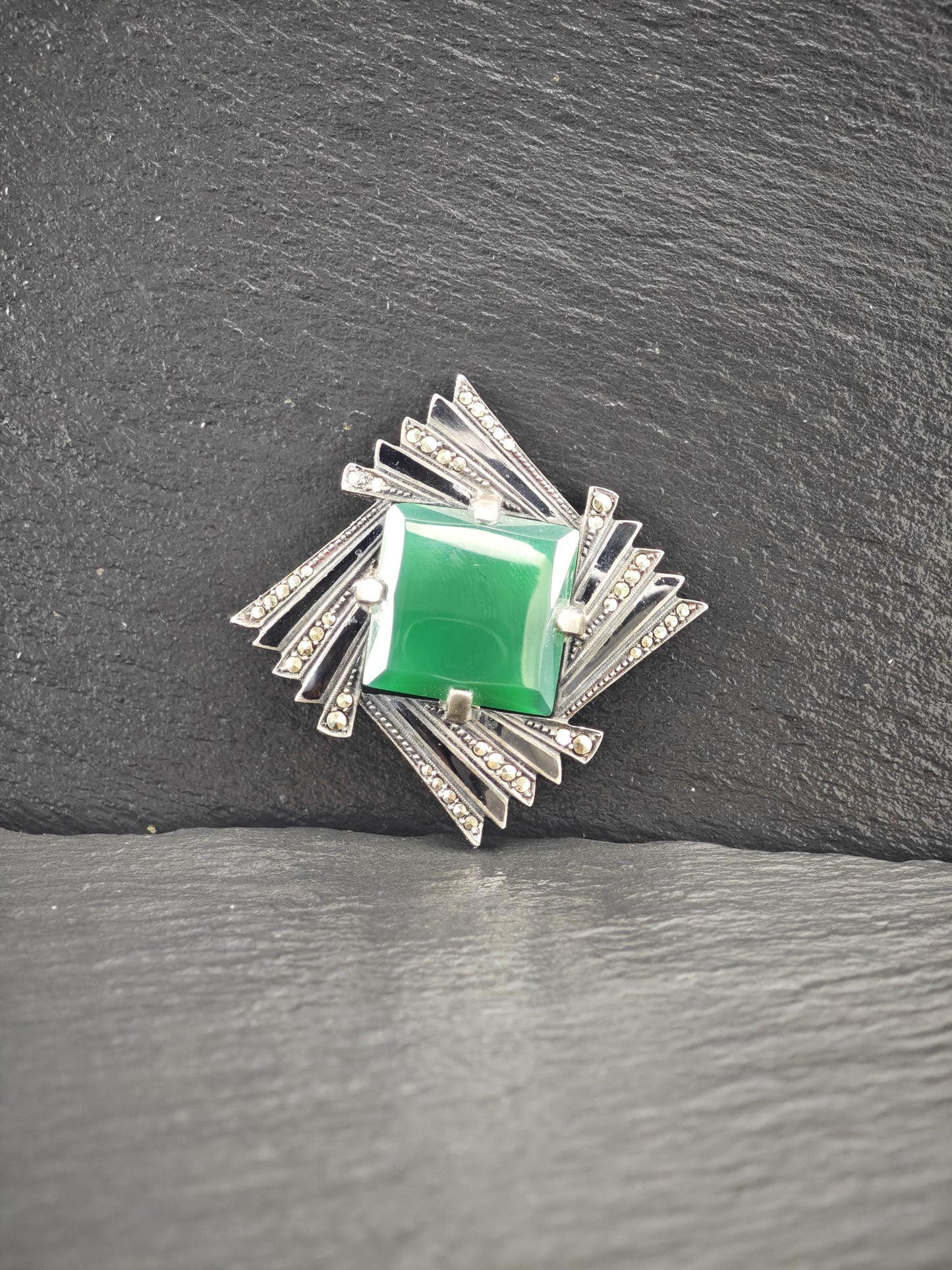 German Art Deco, Abstract Brooch Sterling Silver