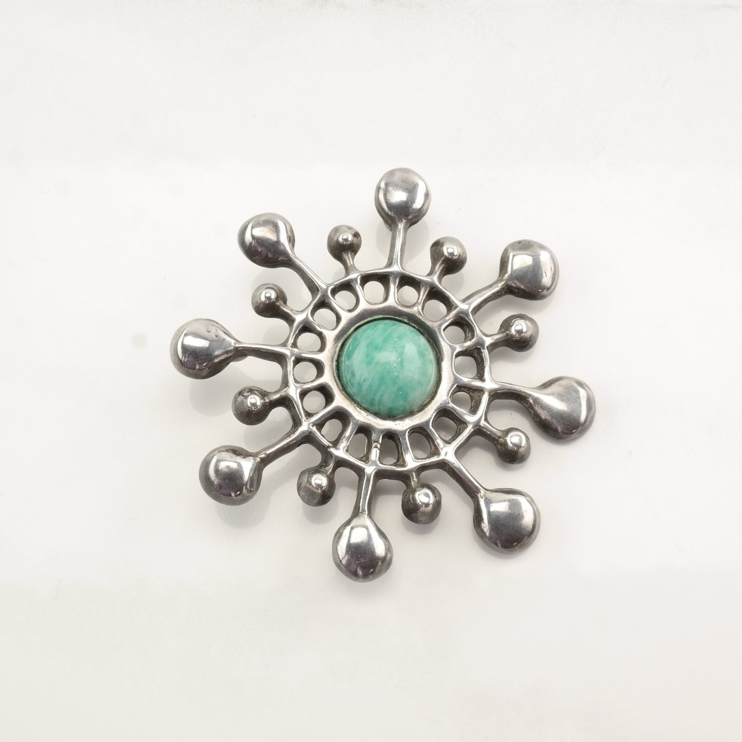 Early David Andersen Sterling Silver Brooch Pendant Star Cabochon