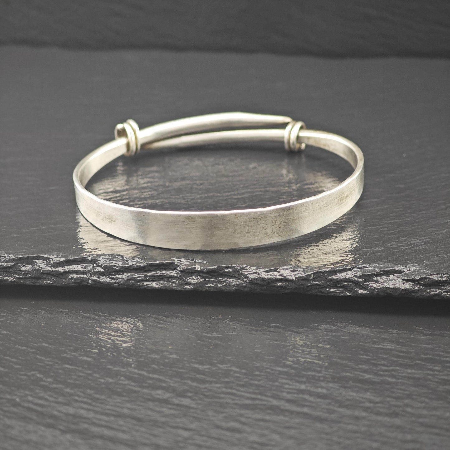 Ed Levin Modernist Bangle Bracelet Sterling Silver Adjustable