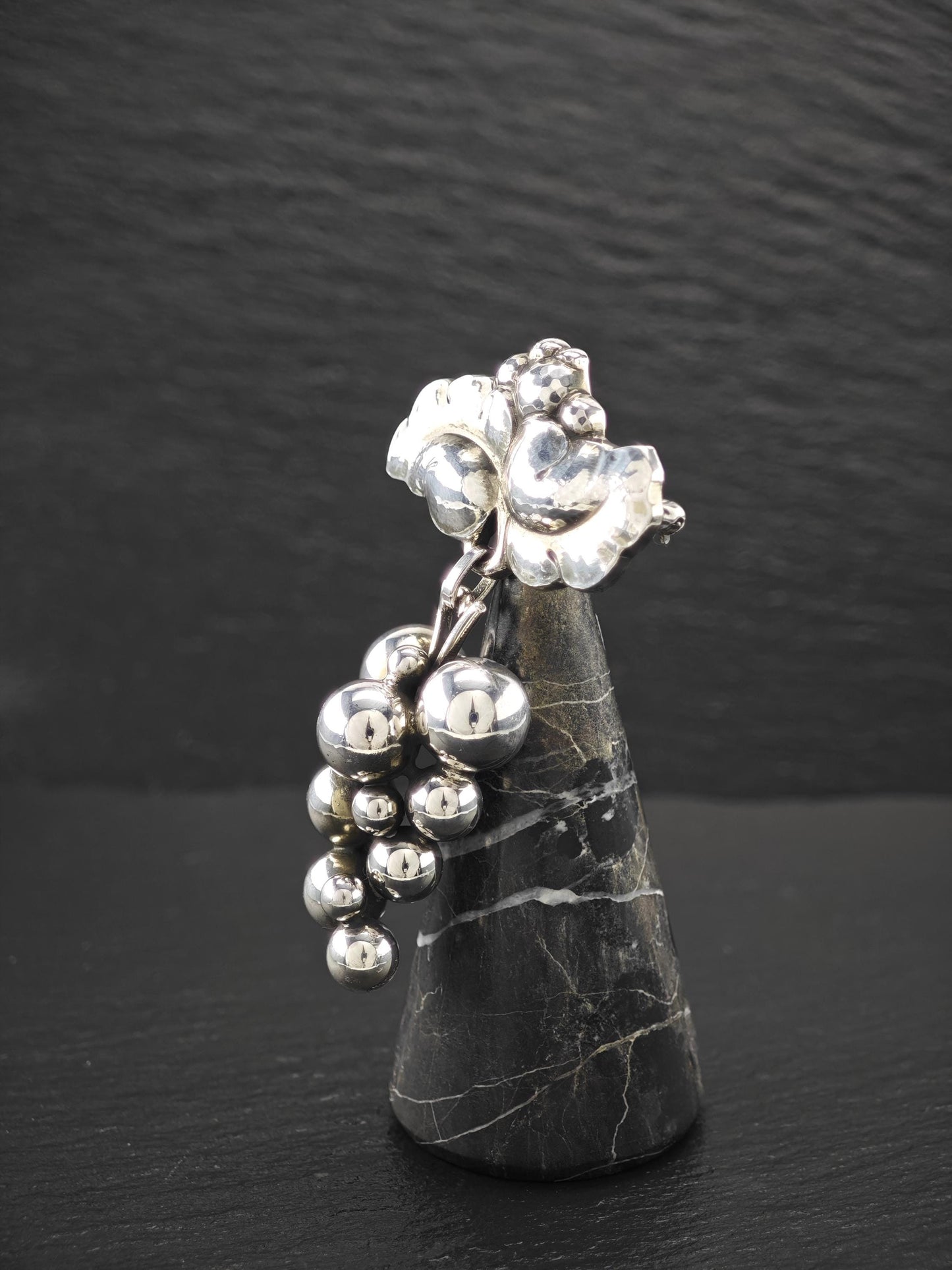 Georg Jensen 217B, Moonlight Grapes Brooch Sterling Silver
