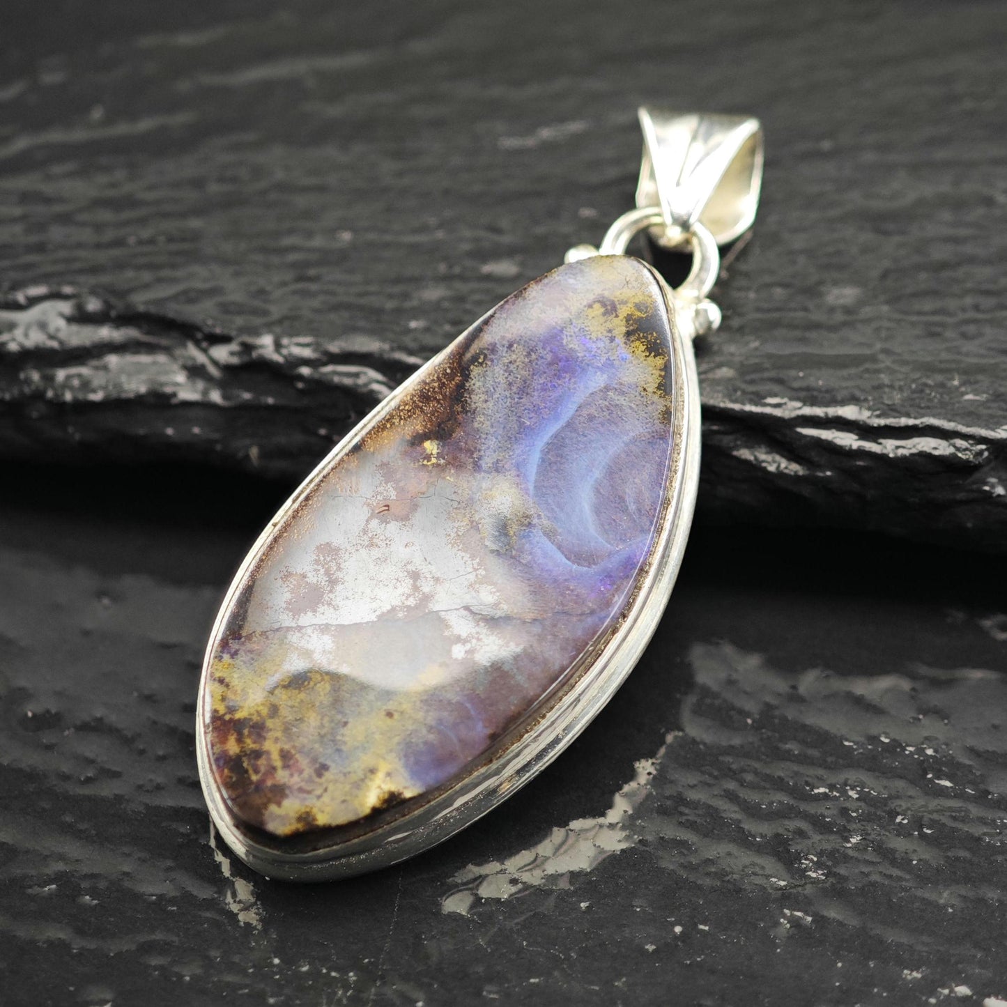 Boulder Opal Pendant Sterling Silver P3038