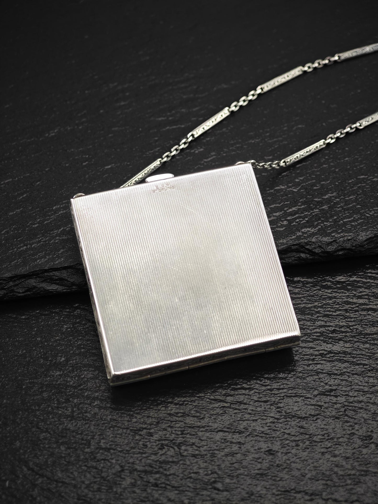 Antique Enamel, Vanity Compact Sterling Silver MISC0310