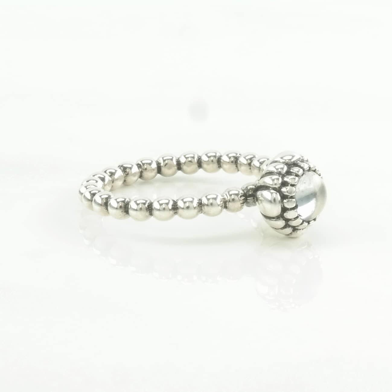 Pandora Silver Ring Quartz Stackable Sterling Size 5 1/4