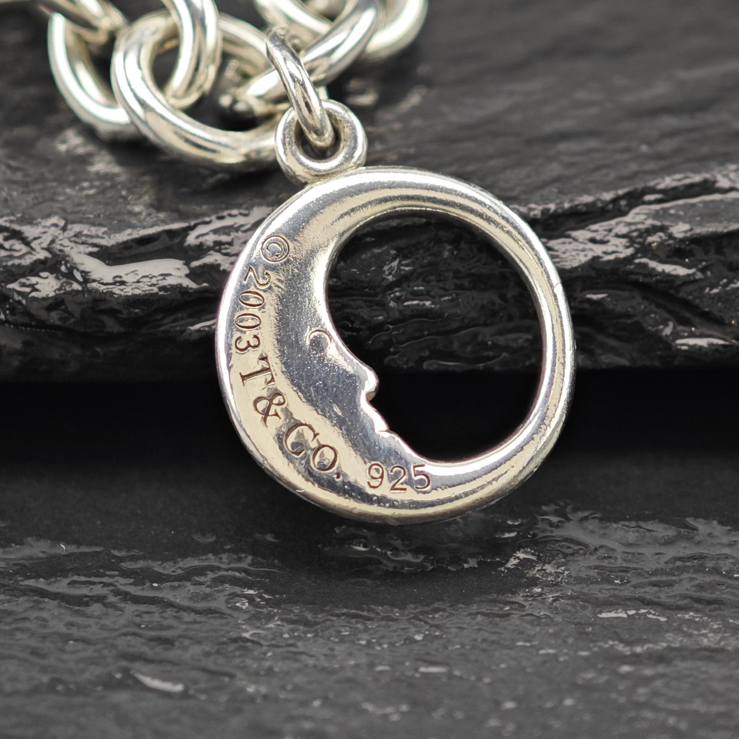 2003 Tiffany Charm Gemstone Link Bracelet Sterling Silver Size 7"