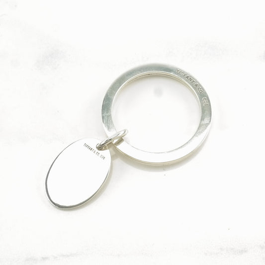 Vintage Tiffany & Co. Sterling Silver, Oval Tag Key Ring