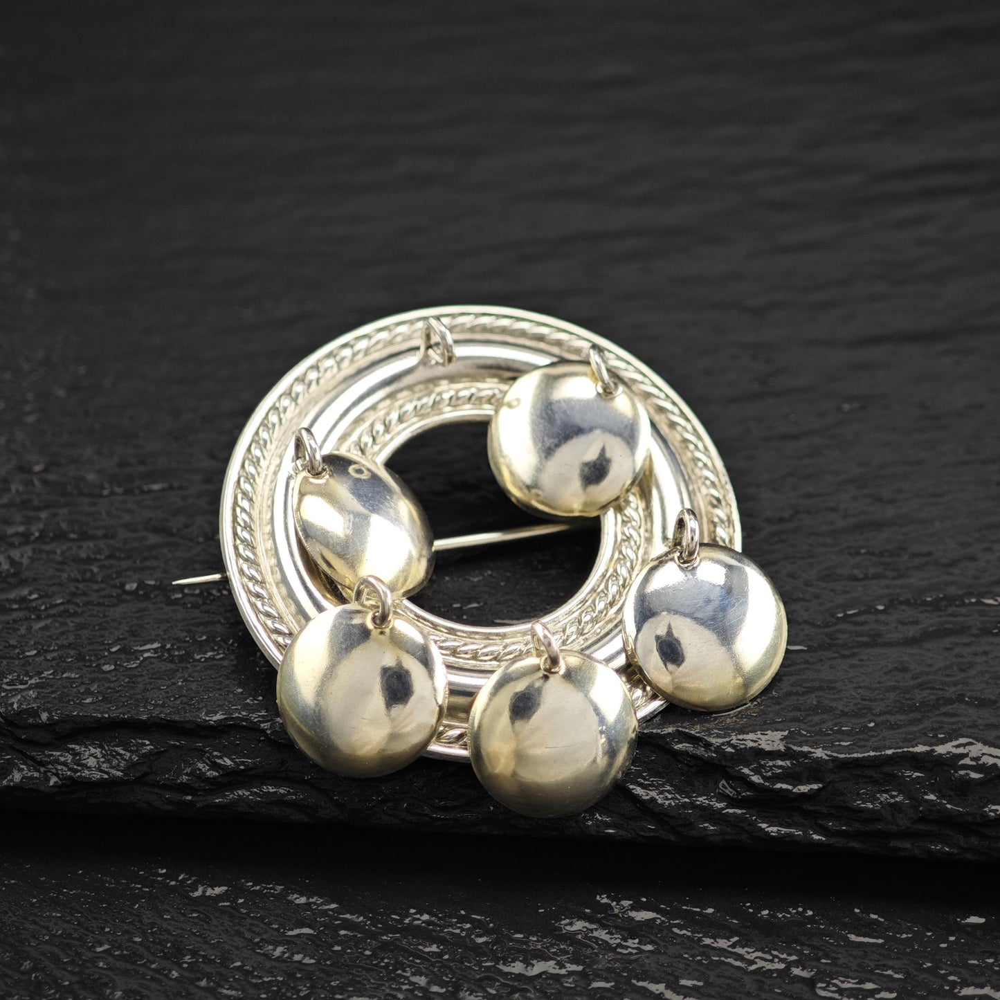 Vintage Scandinavian Abstract Sterling Silver Brooch
