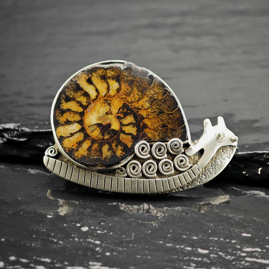 Zealandia Snail Sterling Silver Brooch/Pendant B2279