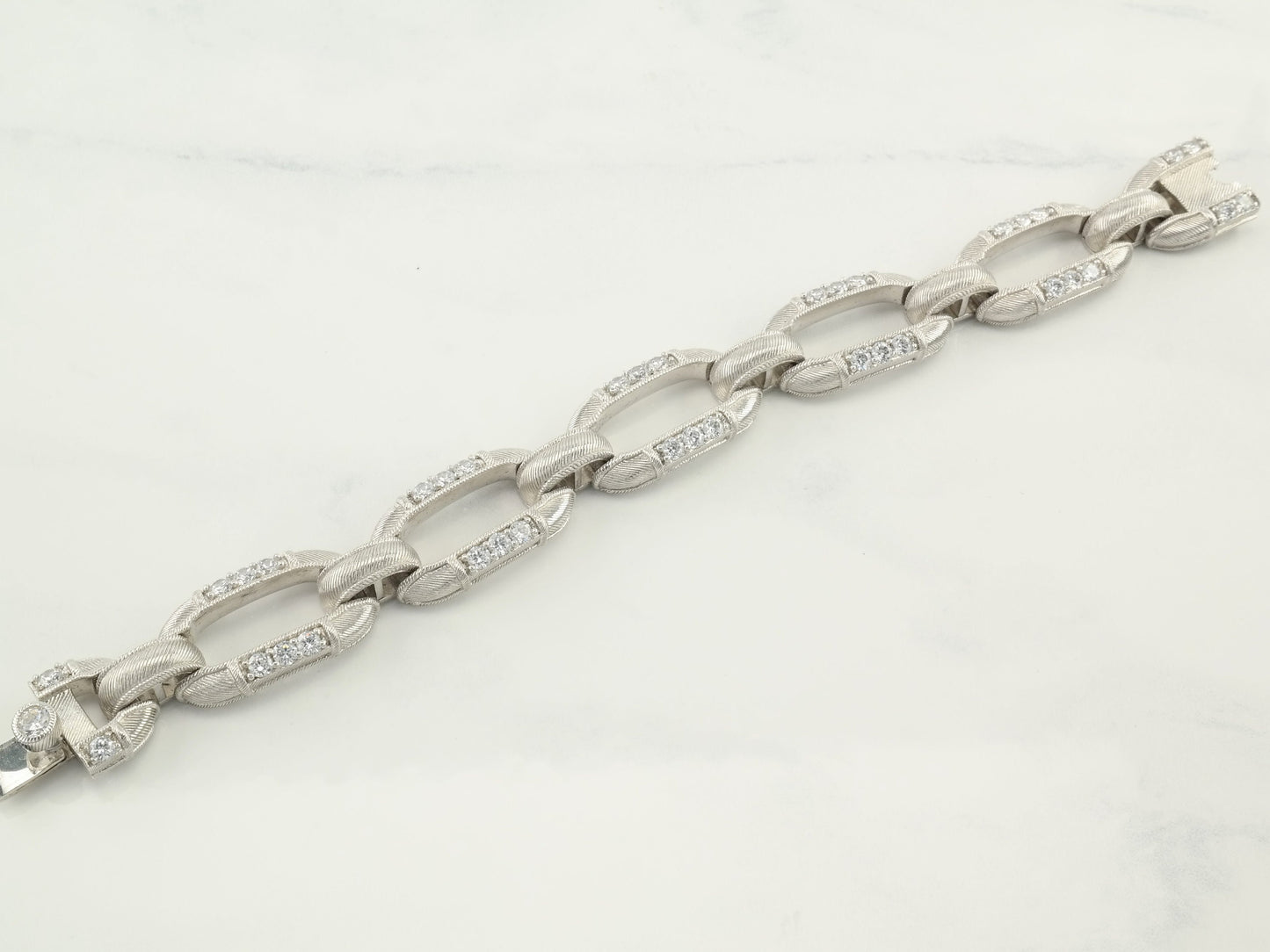 Judith Ripka Thailand Sterling Silver Link Bracelet White DQCZ Chain