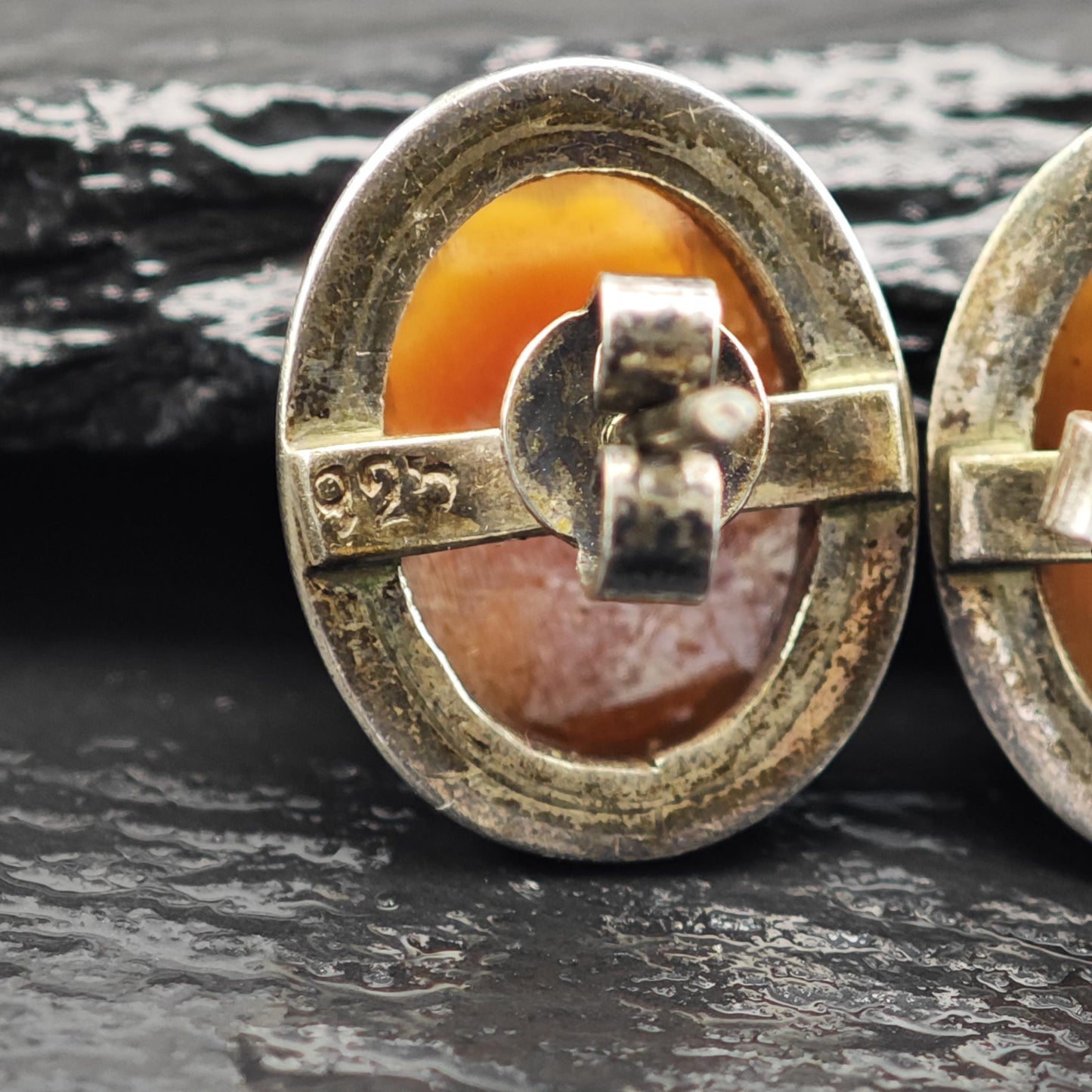 Choice of Coral, White Cameo Stud Sterling Silver Earrings ER3171