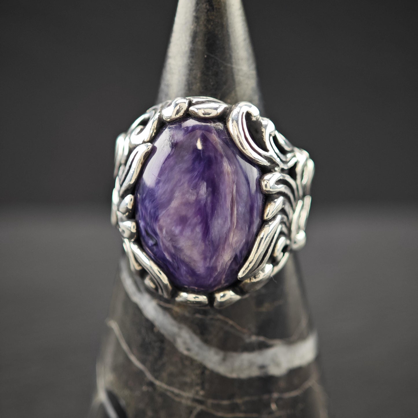 Carolyn Pollack Charoite Ring Sterling Silver Sz 7