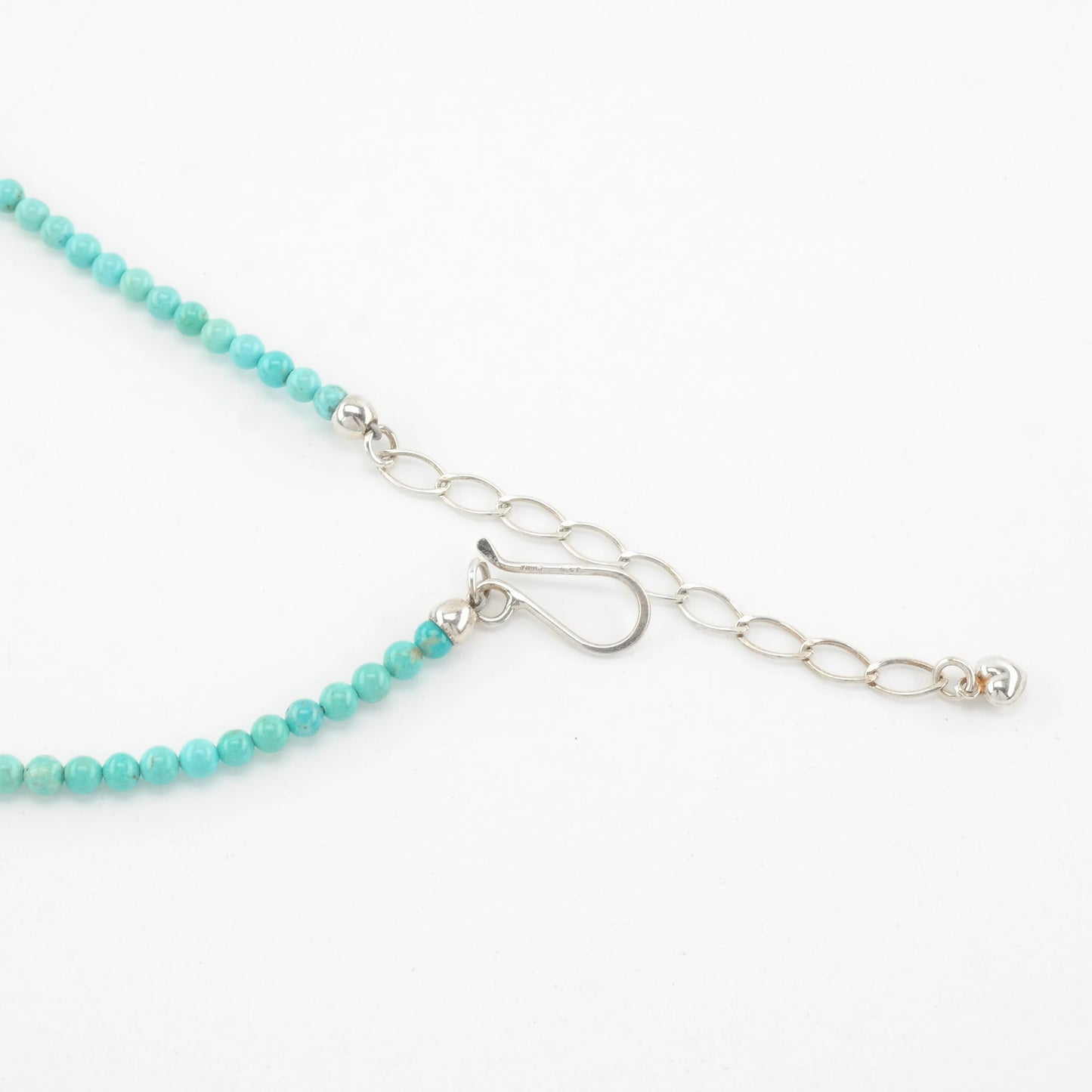 DTR Sterling Silver Blue Turquoise Bead Necklace