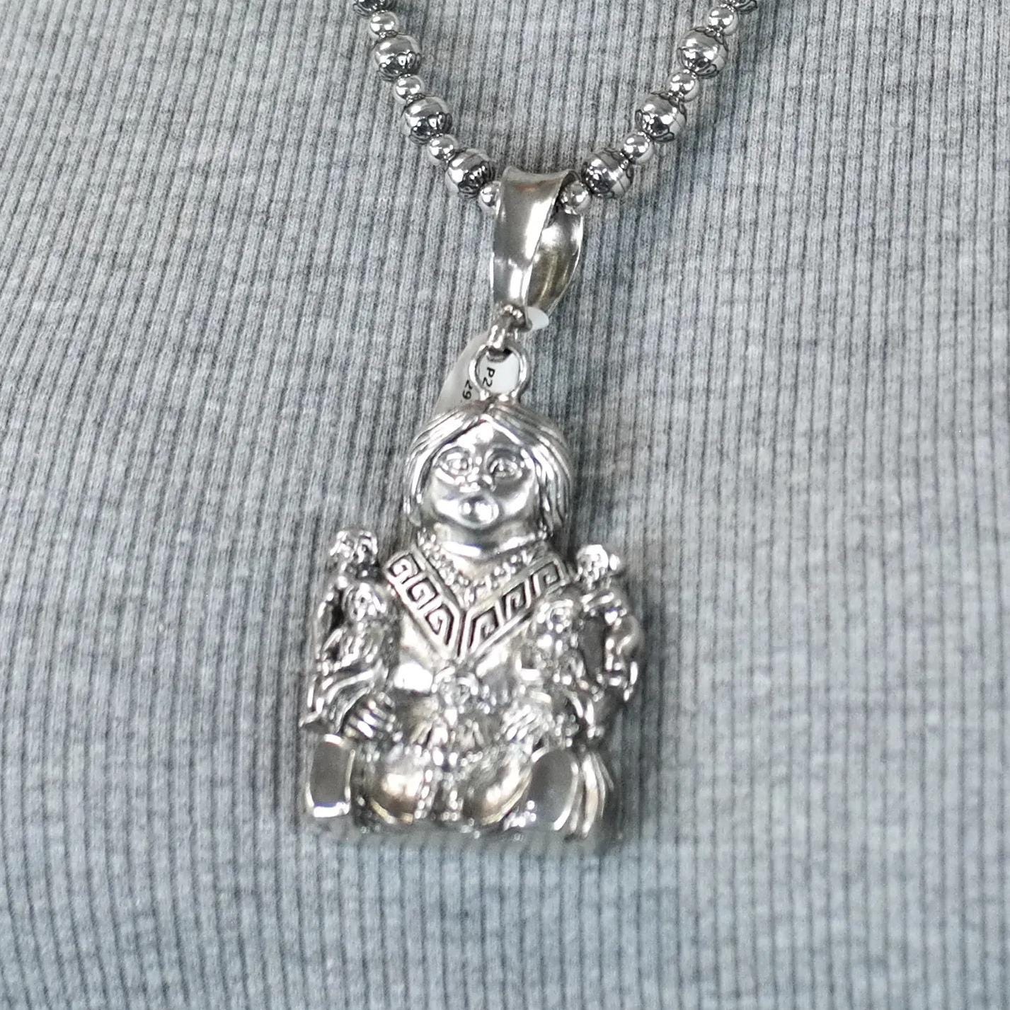 Native American Storyteller Fertility Pendant Sterling Silver P2828