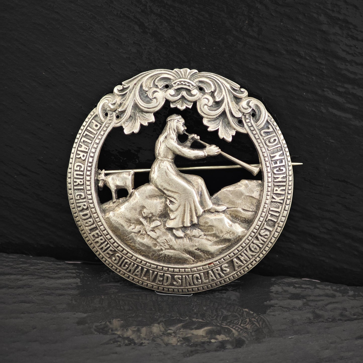 Vintage Norway Pillarguri Brooch Sterling Silver