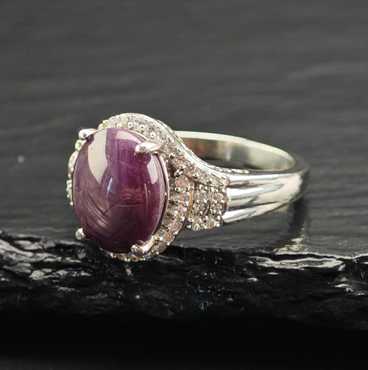 Star Ruby Sterling Silver Ring Sz 7 R6723