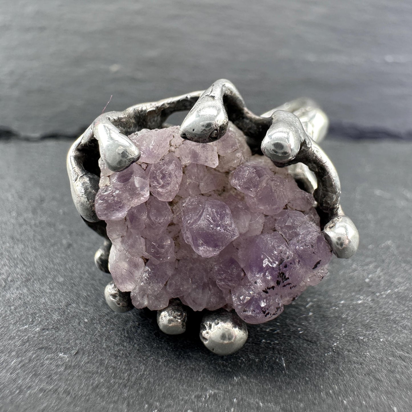 Abstract, Brutalist Sterling Silver Ring Sz7 1/2 R5668