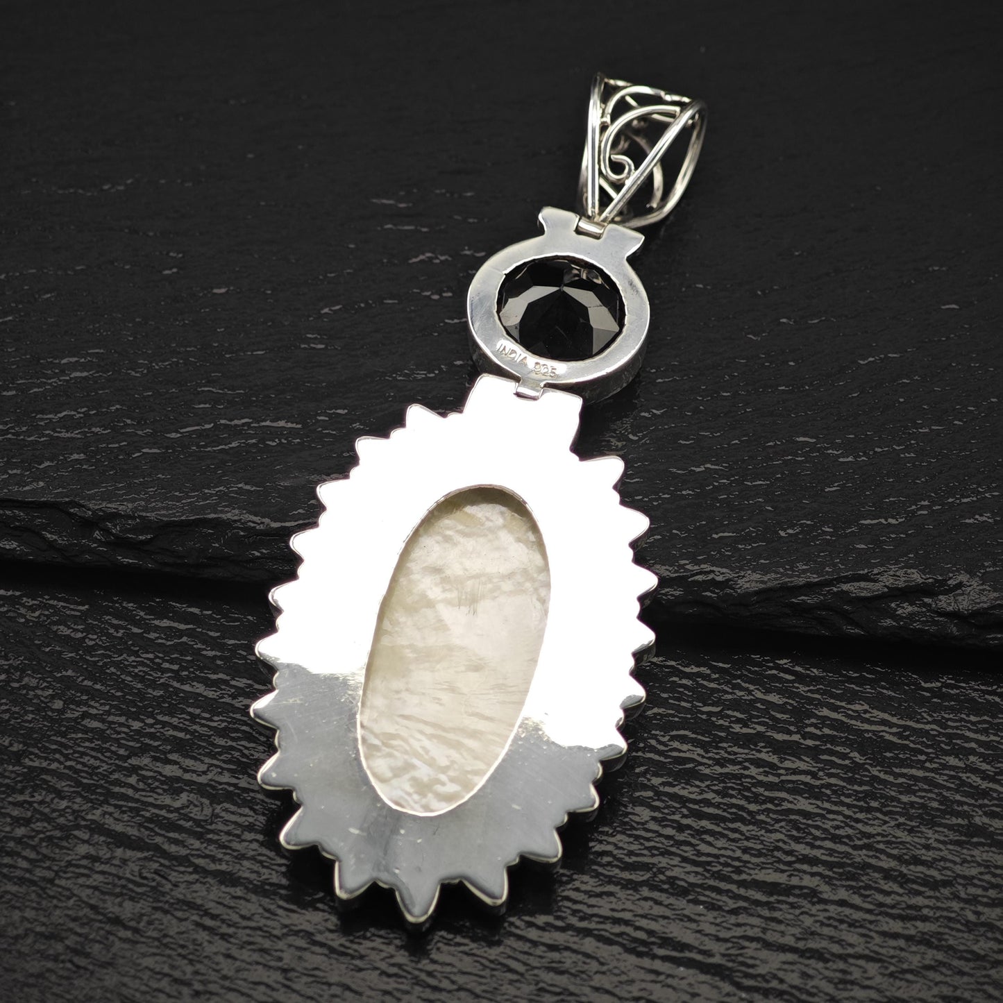 Lg Handmade Pendant Sterling Silver Turquoise P2824