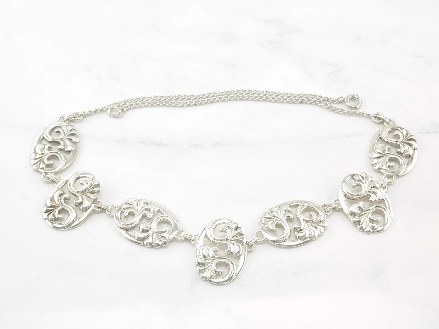 Sterling Silver Floral Necklace