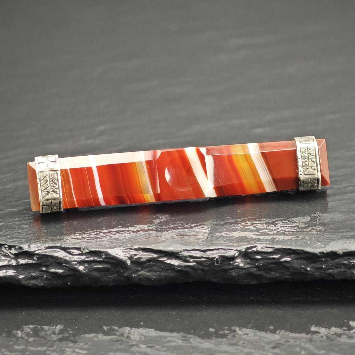 Scottish Agate Sterling Silver Brooch B2236