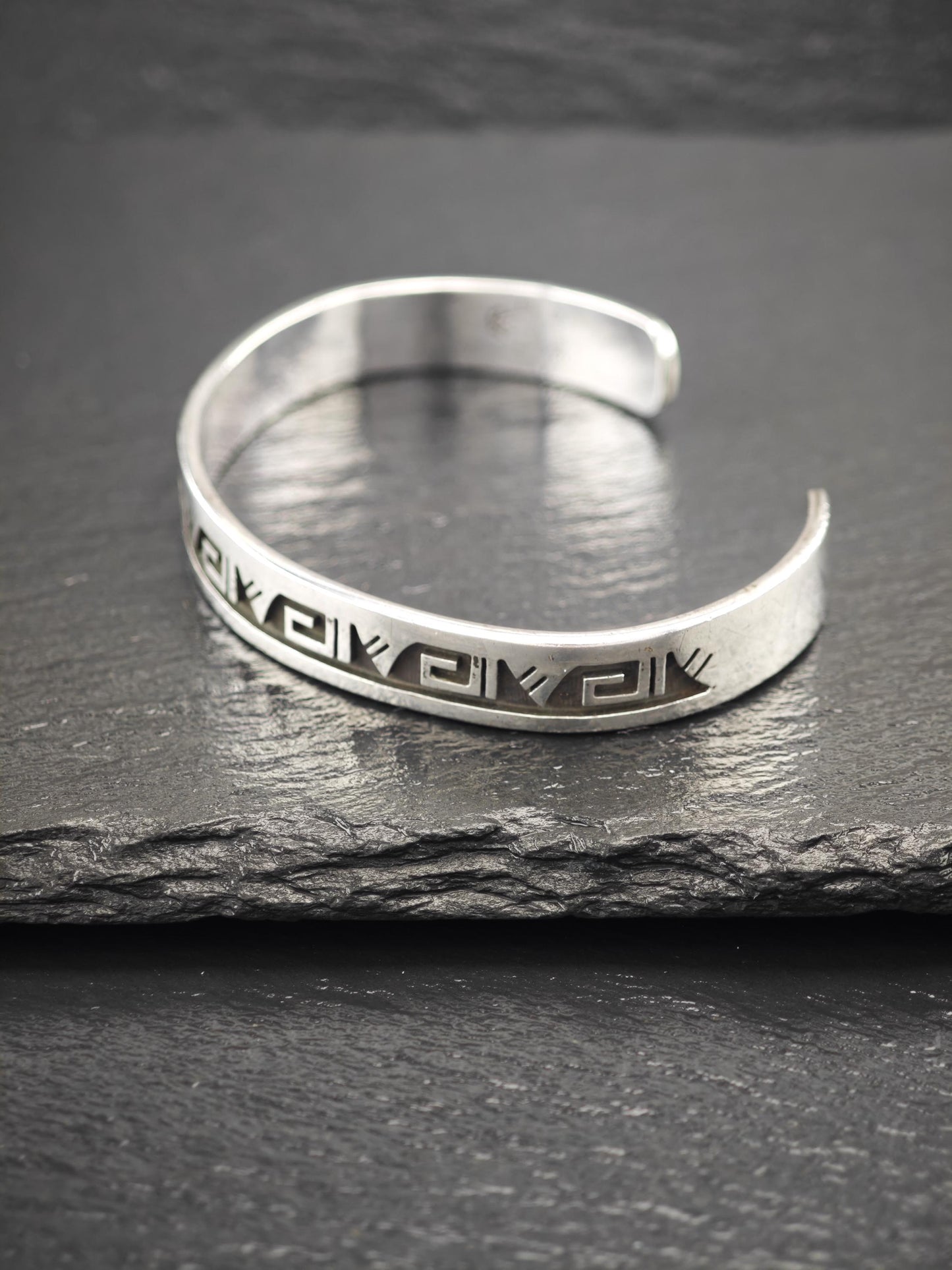 Hopi, Wadsworth, Native American Overlay, Cuff Bracelet Sterling Silver