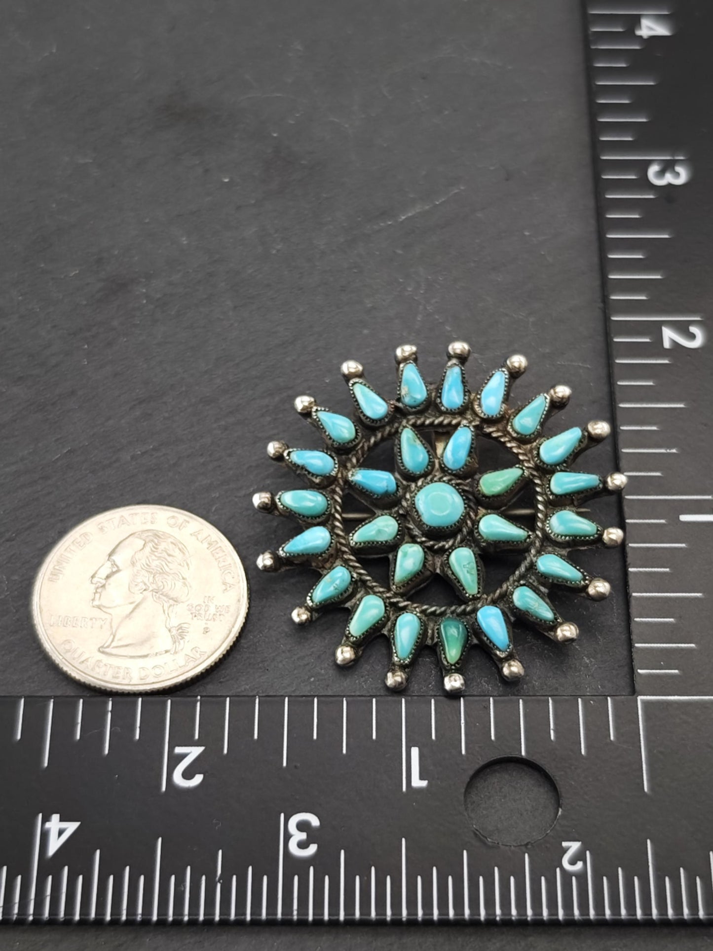Choice of Native American, Zuni Cluster Brooch/Pendant Sterling Silver