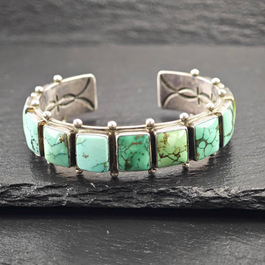 Native American Turquoise Cuff Bracelet Sterling Silver
