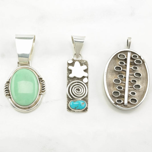 Vintage Southwest Turquoise Sterling Silver Pendant