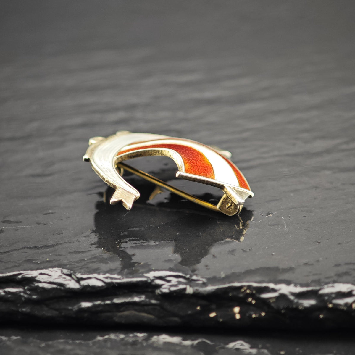 Norwegian Enamel Sailboat Sterling Silver Brooch/Pendant B2280