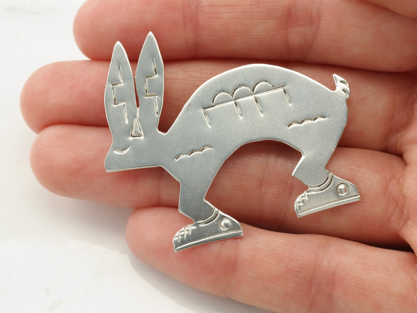 Southwestern Sterling Silver Rabbit Brooch