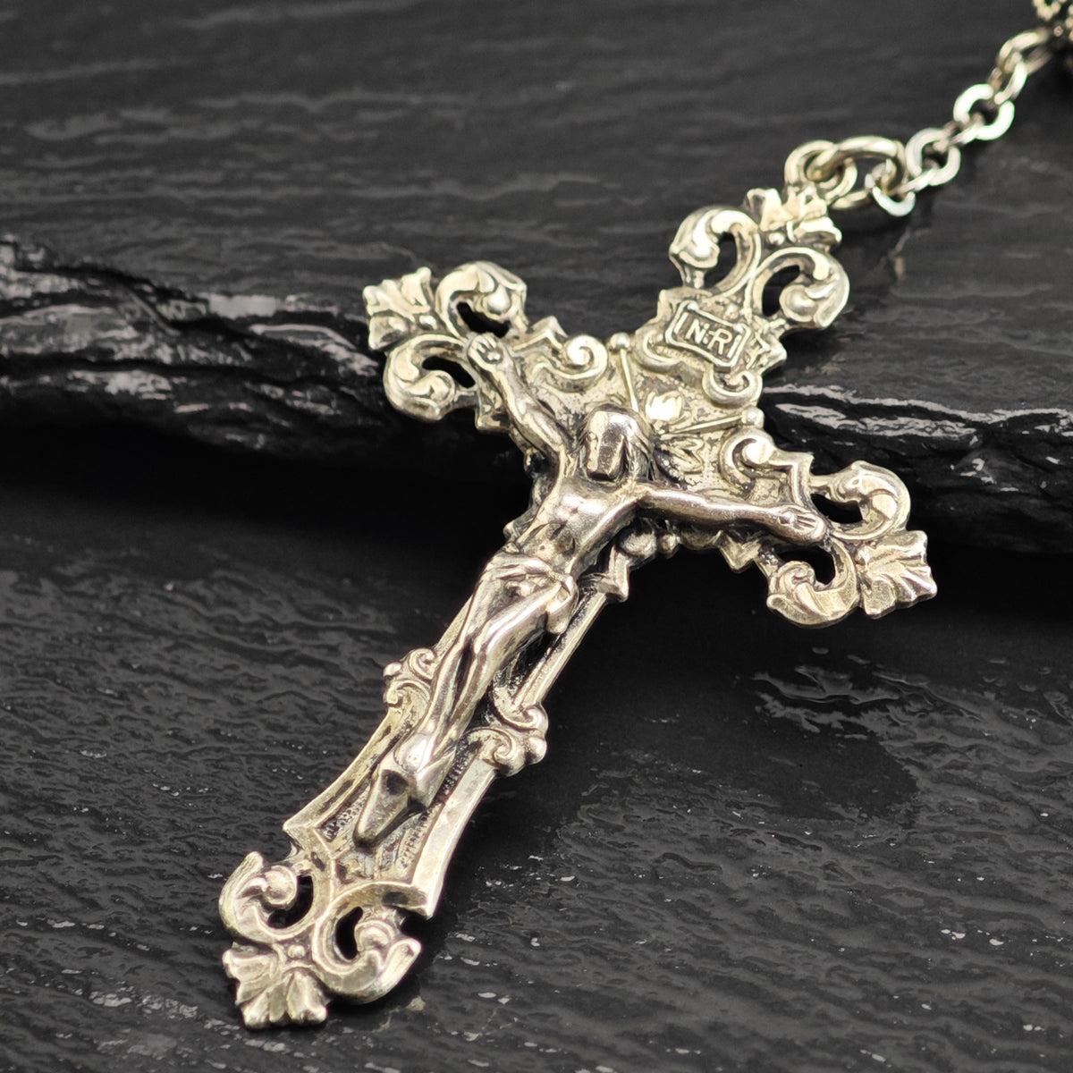 Blue Rosary Necklace Sterling Silver N2785