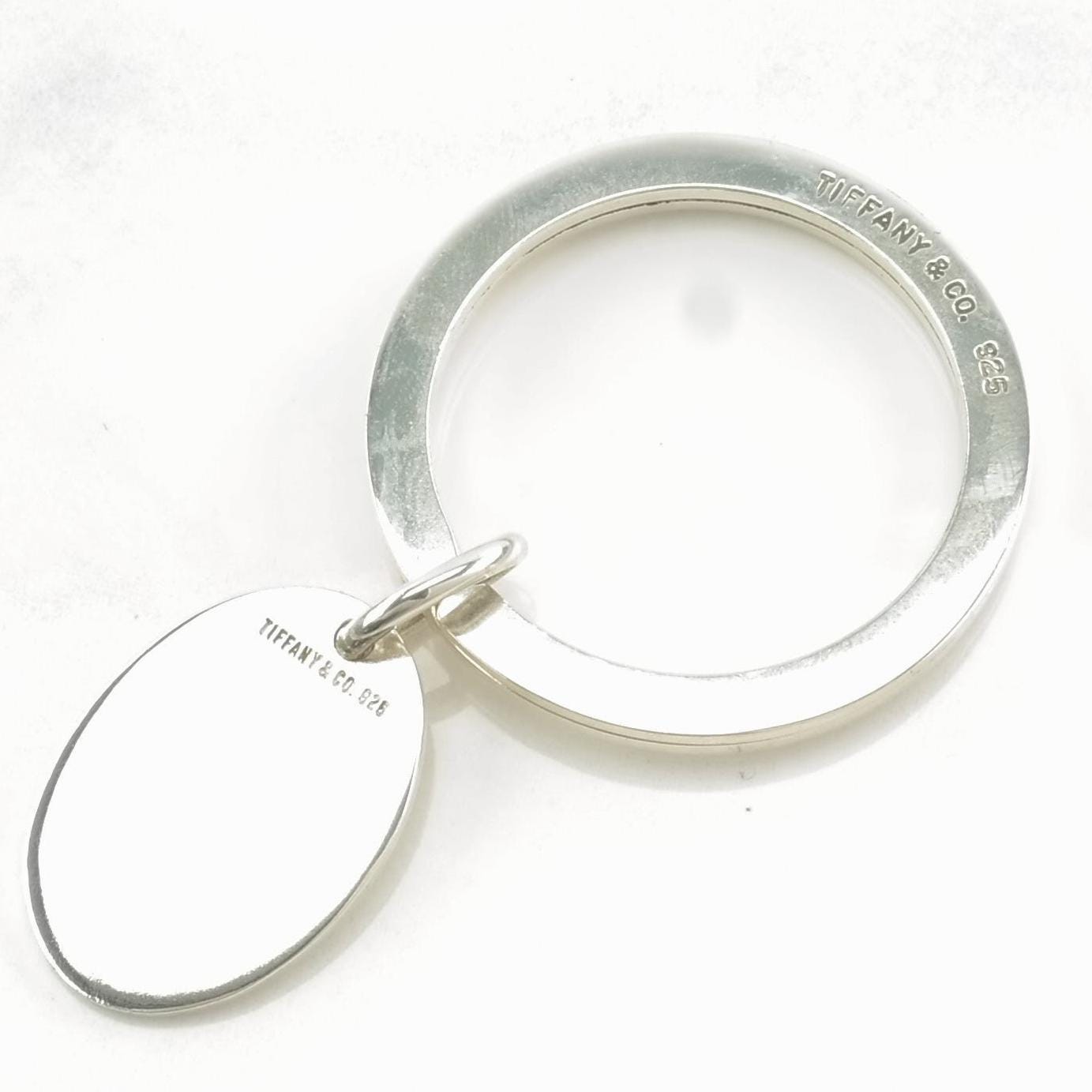 Vintage Tiffany & Co. Sterling Silver, Oval Tag Key Ring MISC0186