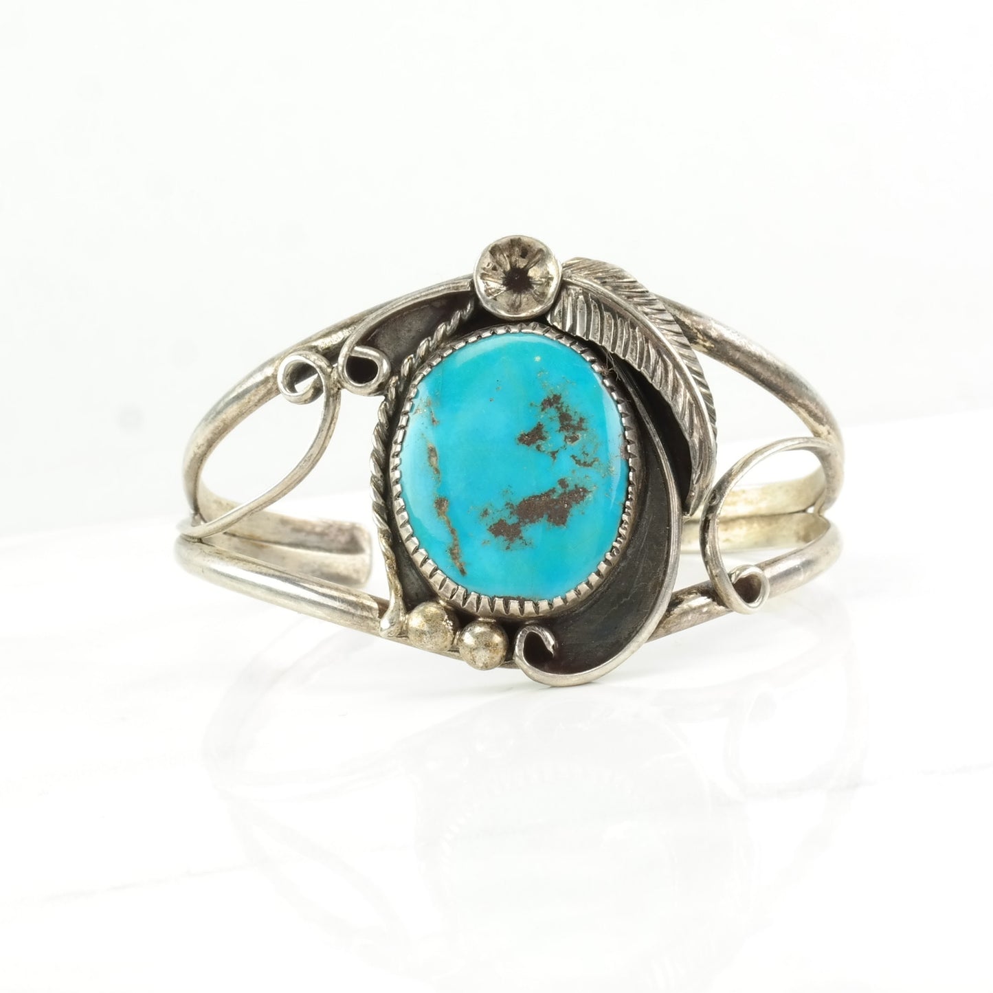 Sterling Silver Cuff Bracelet Blue Turquoise