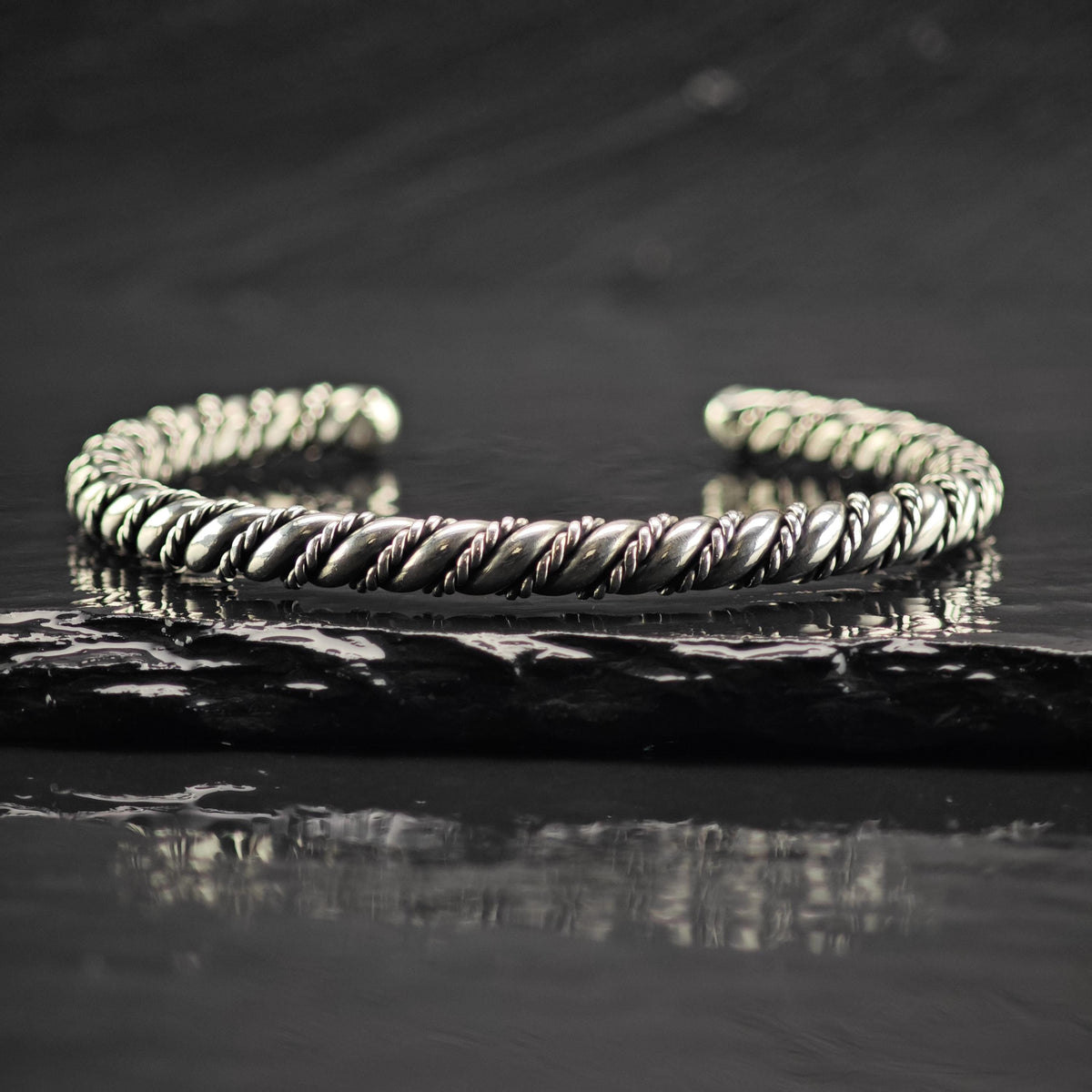 Handmade Heavy Twisted Sterling Silver Cuff Bracelet Sz 6 1/4" BR3176