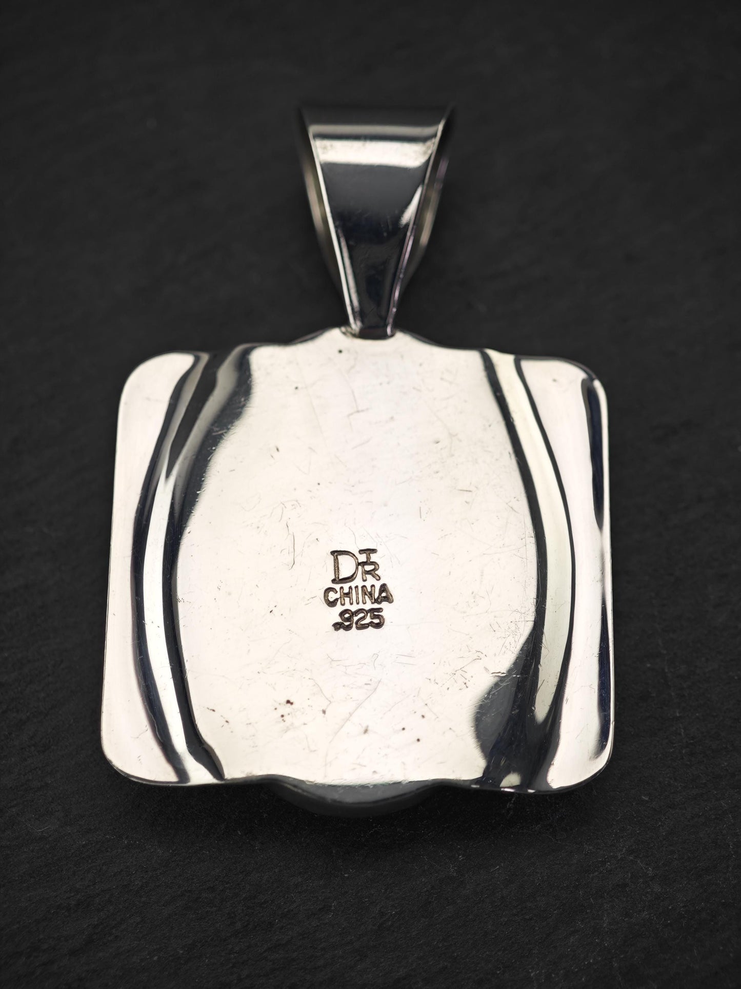 DTR Green Gemstone Pendant Sterling Silver