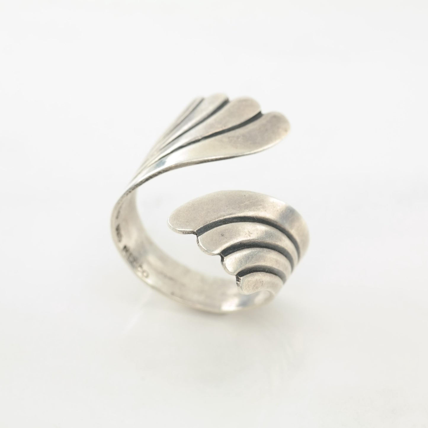 Taxco Oxidized, Bypass Abstract Sterling Silver Ring Size 13