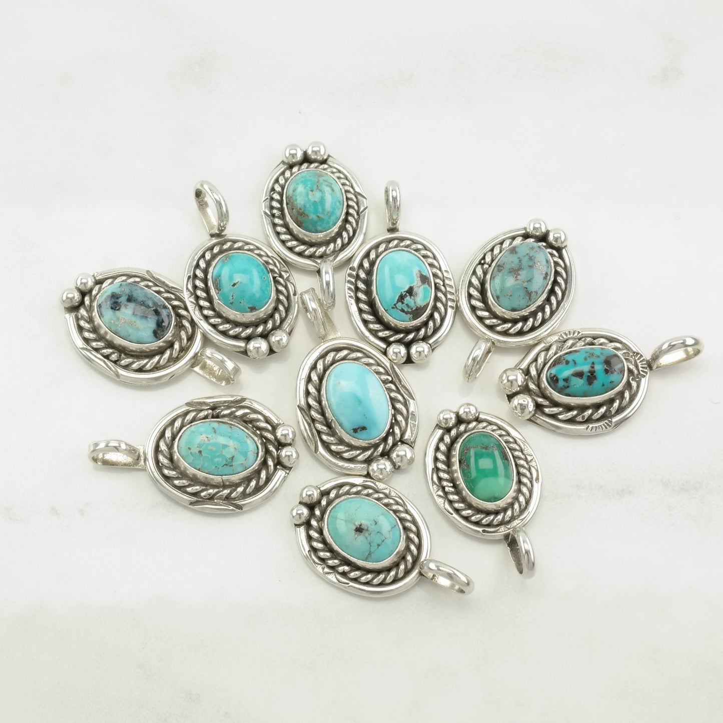 Native American Turquoise Sterling Silver Pendant