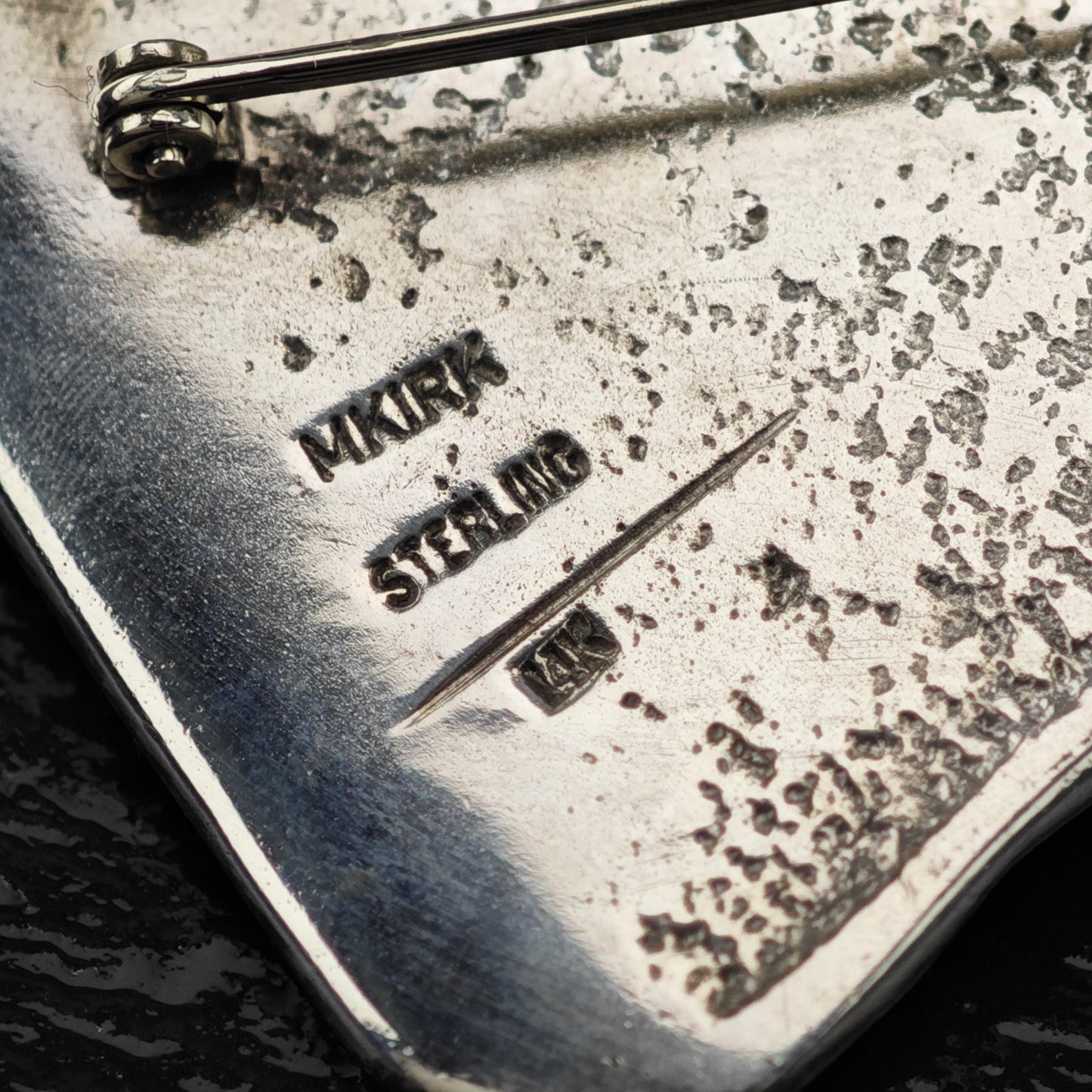 Navajo 14k Gold Eye, Eagle Head Brooch Sterling Silver